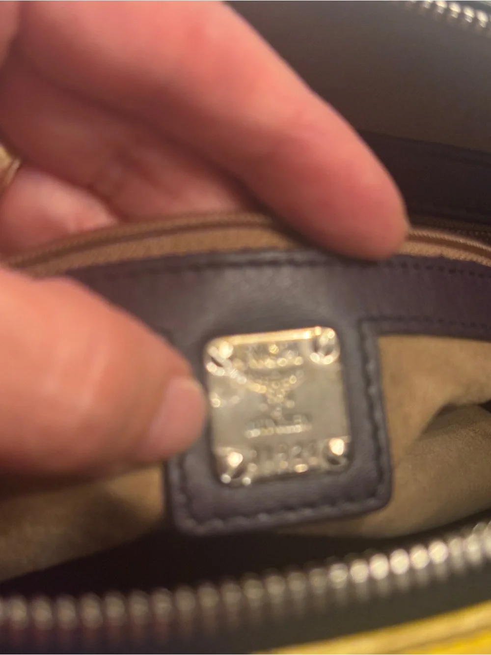 MCM limited edition princess lion black Leather Top-Handle Bag
